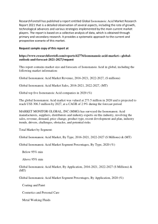 Isononanoic Acid Market to Set Phenomenal Growth from 2020 to 2027