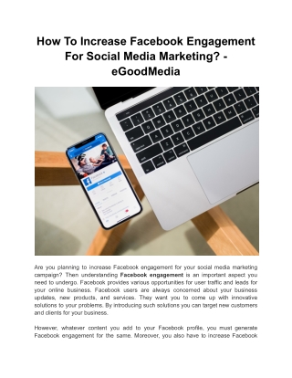 How To Increase Facebook Engagement For Social Media Marketing? - eGoodMedia