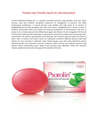Psorolin Medicated Bathing Bar | Psoriasis soap