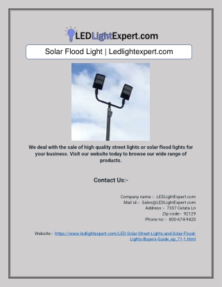 Solar Flood Light | Ledlightexpert.com