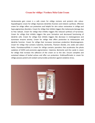 Cream for vitiligo | Verdura Mela Gain Cream