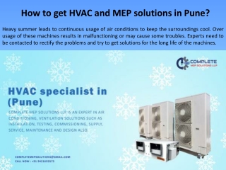 How to get HVAC and MEP solutions in Pune?