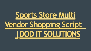Best Sports Store Shopping Script- DOD IT SOLUTIONS