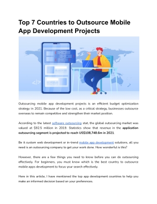 Top 7 Countries to Outsource Mobile App Development Projects