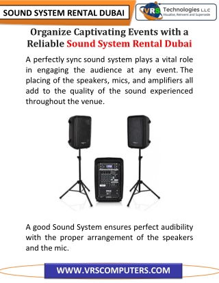 Organize Events with a Reliable Sound System Rental Dubai