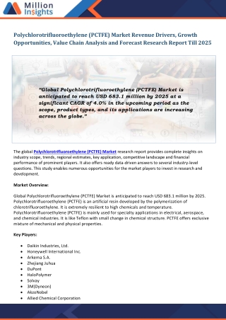 Polychlorotrifluoroethylene (PCTFE) Market
