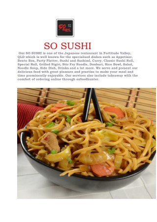 5% Off - SO SUSHI Japanese restaurant Fortitude Valley, QLD
