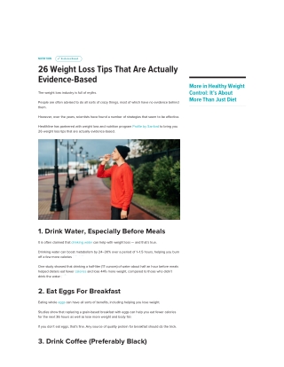 26 Weight Loss Tips