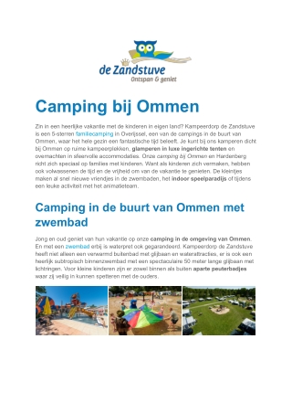 Kampeerdorp de Zandstuve - Camping Ommen