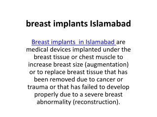 breast implants Islamabad