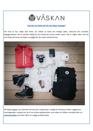Vad ska du tänka på när du köper bagage?