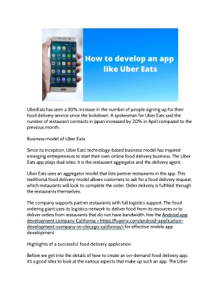 How to develop app like Uber Eats