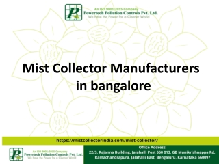 Mist Collector Manufacturers in bangalore