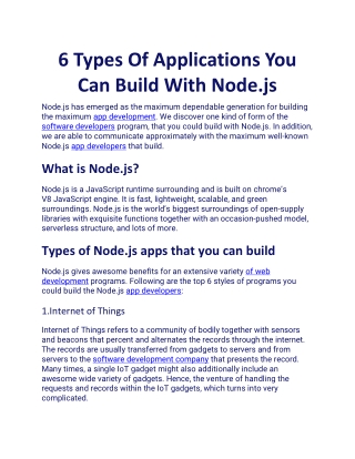 6 Types Of Applications You Can Build With Node