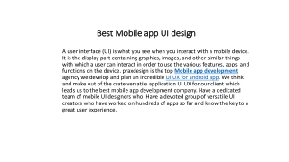 Best Mobile app UI design