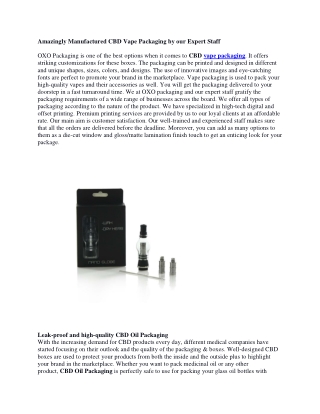 CBD vape packaging