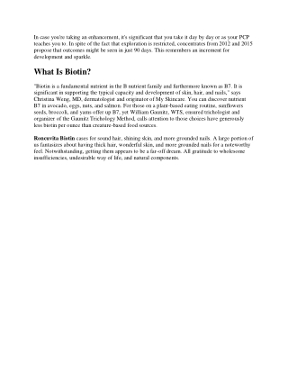 What is Biotin Good for
