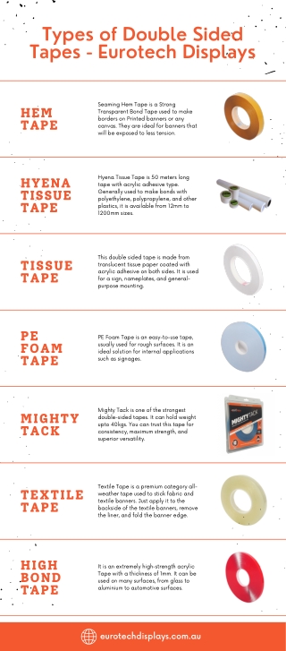 Types of Double Sided Tapes - Eurotech Displays