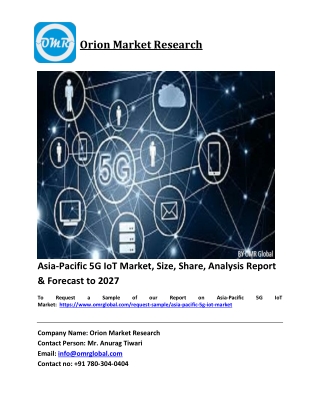 Asia-Pacific 5G IoT Market Trends, Size, Competitive Analysis and Forecast 2021-