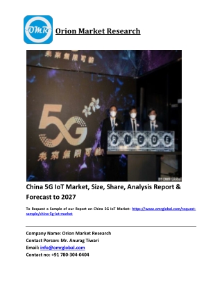 China 5G IoT Market Trends, Size, Competitive Analysis and Forecast 2021-2027