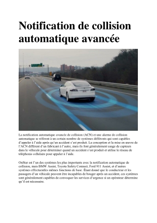 Alarme de collision automatique