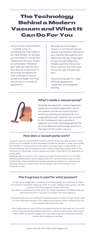 The Technology Behind a Modern Vacuum and What It Can Do For You