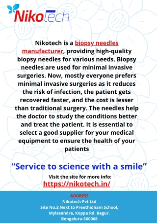 Biopsy needle Manufacturers by Nikotech