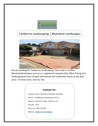 Canberrra Landscaping | Bluestone Landscapes