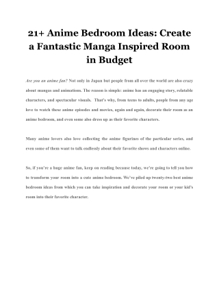 21  Anime Bedroom Ideas Create a Fantastic Manga Inspired Room in Budget