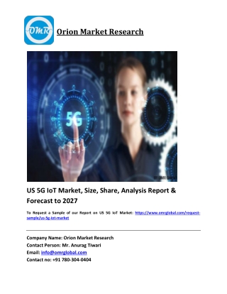 US 5G IoT Market Trends, Size, Competitive Analysis and Forecast 2021-2027