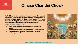 Premium Commercial Shops at Omaxe Chowk Delhi