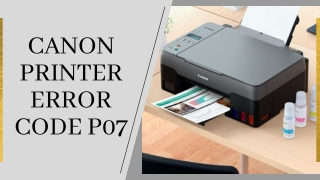 Canon Printer Error Code P07