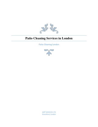 Patio Cleaning Services in London