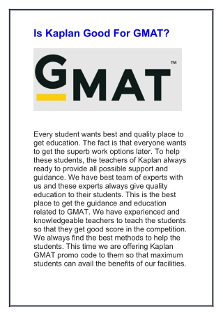 Is Kaplan Good For GMAT?