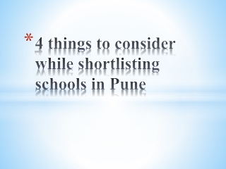 4 things to consider while shortlisting schools in Pune