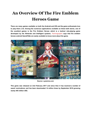 An Overview Of The Fire Emblem Heroes Game