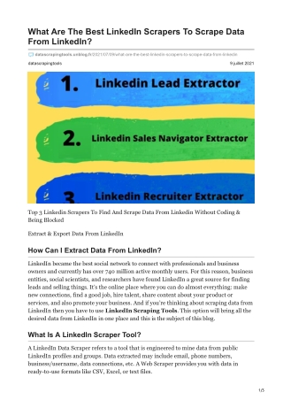 What Are The Best LinkedIn Scrapers To Scrape Business Data From LinkedIn?