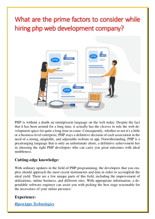 What are the prime factors to consider while hiring php web development company