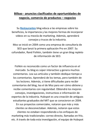 Bilbao - anuncios clasificados de oportunidades de negocio, comercio de producto