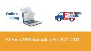 Tax Form 2290 Online | Heavy Vehicle Tax Form 2290 | HVUT Filing