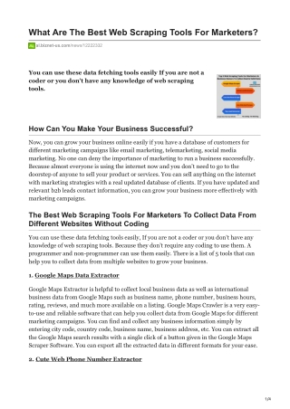 What Are The Best Web Scraping Tools For Marketers & Businesses?