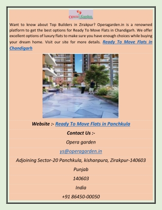 Ready To Move Flats in Panchkula df