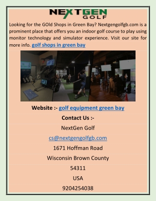 golf equipment green bay edf