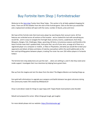 Buy Fortnite Item Shop | Fortnitetracker