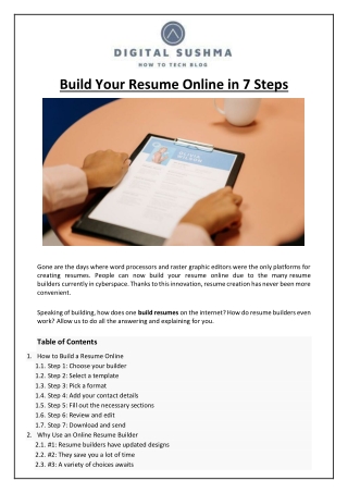Build Your Resume Online in 7 Steps