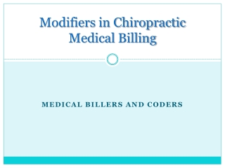 Modifiers in Chiropractic Medical Billing