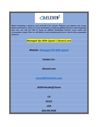 Managed Vps With Cpanel Eleven2.com