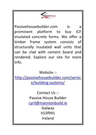 ICF Insulated Concrete Forms  Passivehousebuilder.com