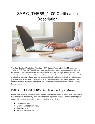 SAP C_THR88_2105 Certification Description