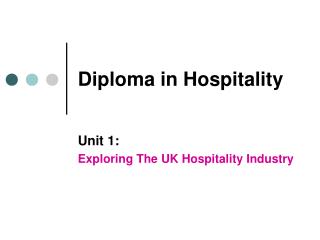 Diploma in Hospitality
